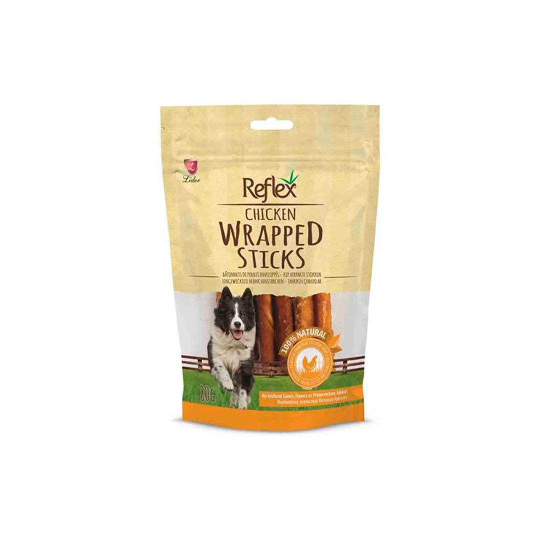 Reflex Chicken Wrapped Dog Treat Stick 80g