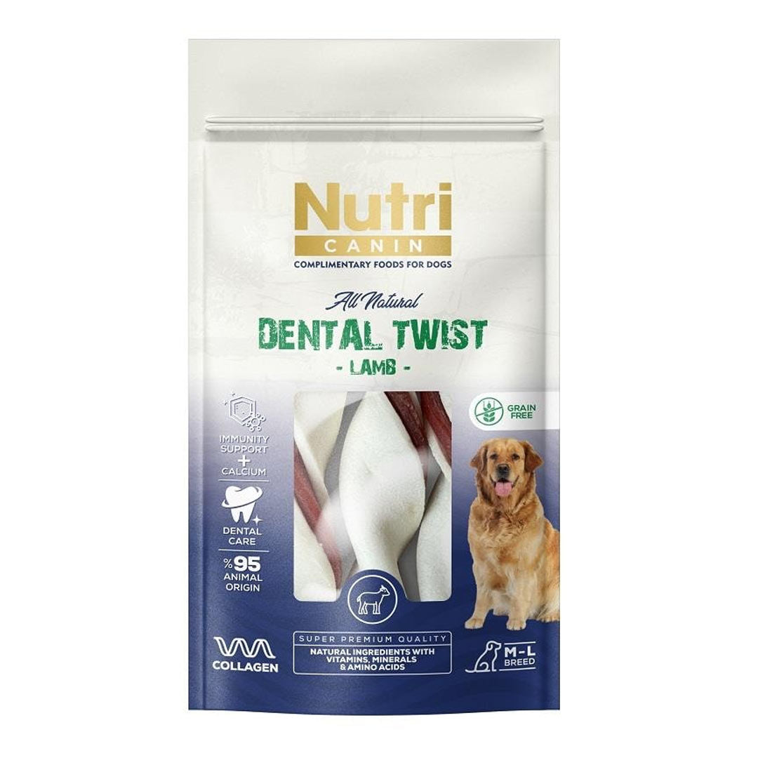 Nutri Canin Dental Twist Grain-Free Lamb Dog Treat 120gr