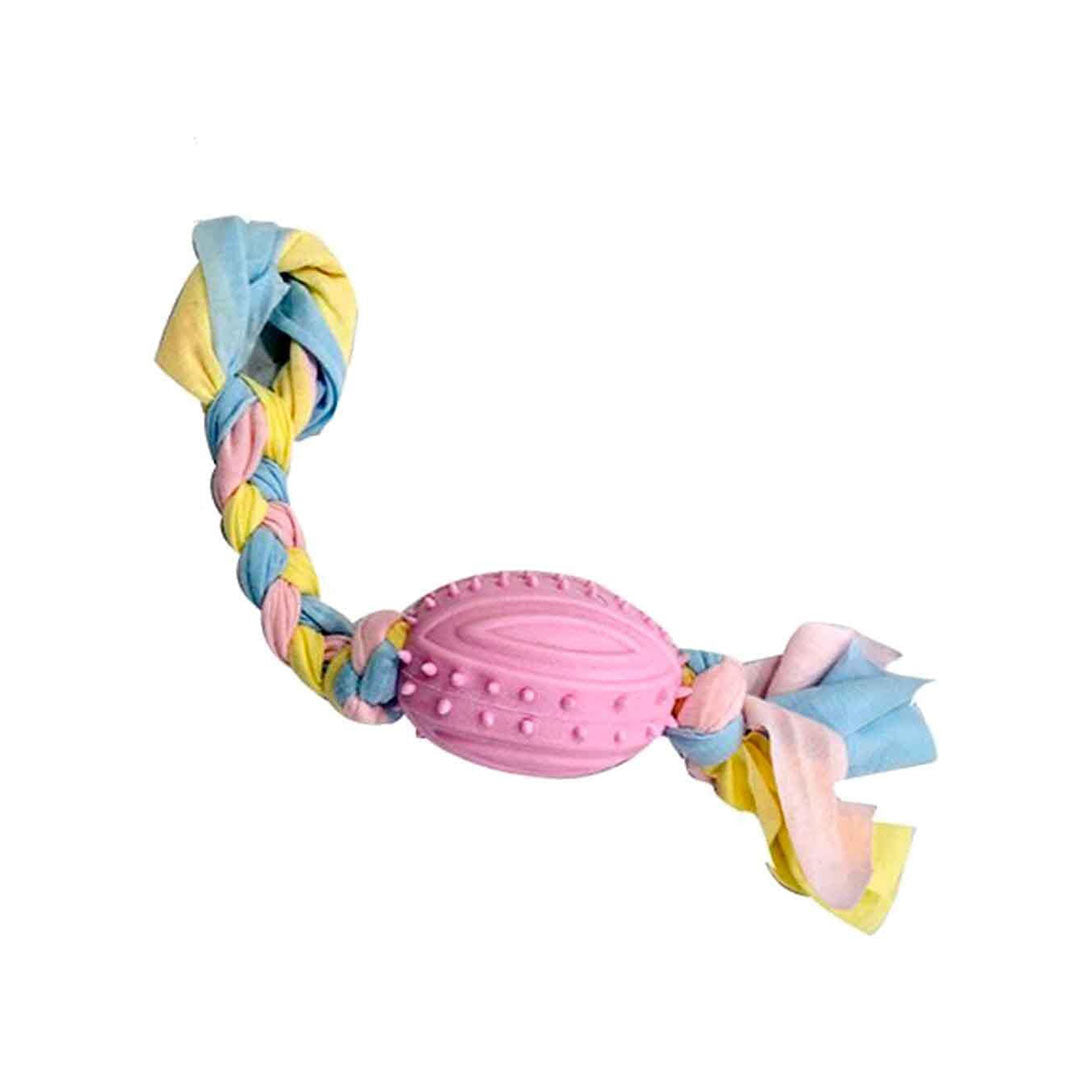 لعبة كرة الرجبي المطاطية باللون الوردي من يورو دوج، مقاس 35 سم