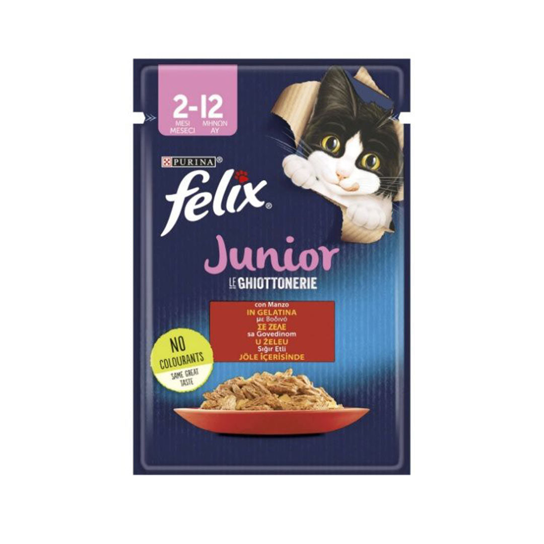Felix Jöle İçinde Sığır Etli Yavru Kedi Yaş Mamasi 85gr