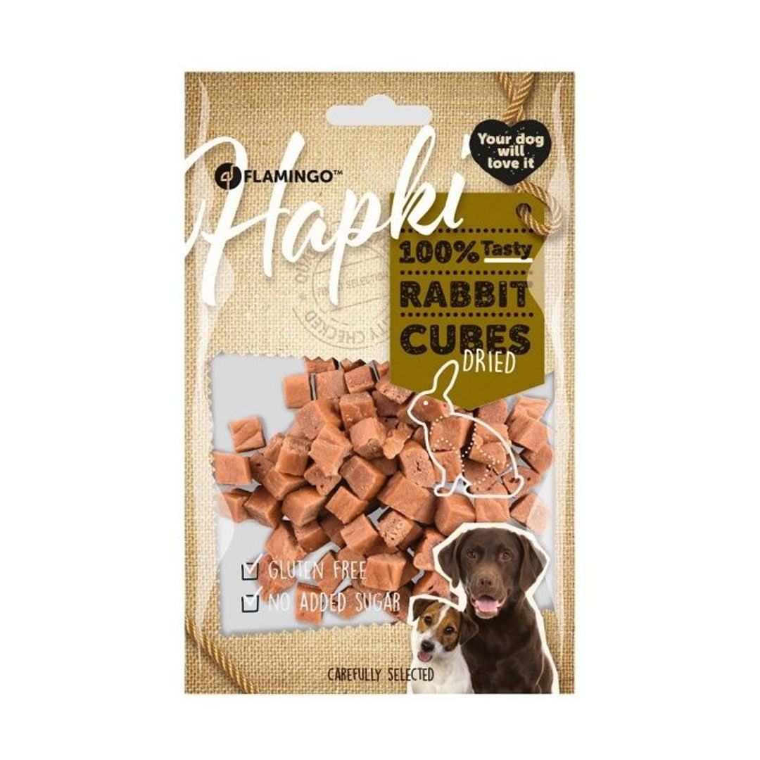 Flamingo Hapki Cubes With Rabbit Meat Dog Treats 85gr