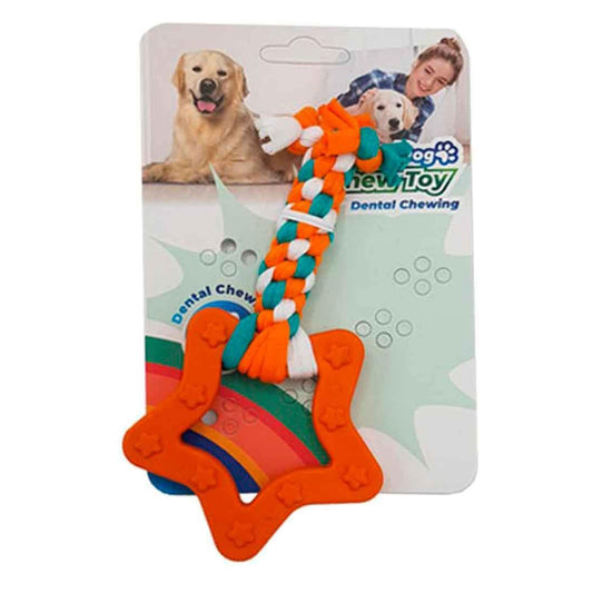 EuroDog Plus Yıldız Şekilli Turuncu Köpek Diş Kaşıma İpi 14.5cm