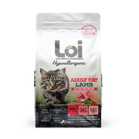 Loi Hypoallergenic Low Grain with Lamb Adult Cat Food 2 Kg