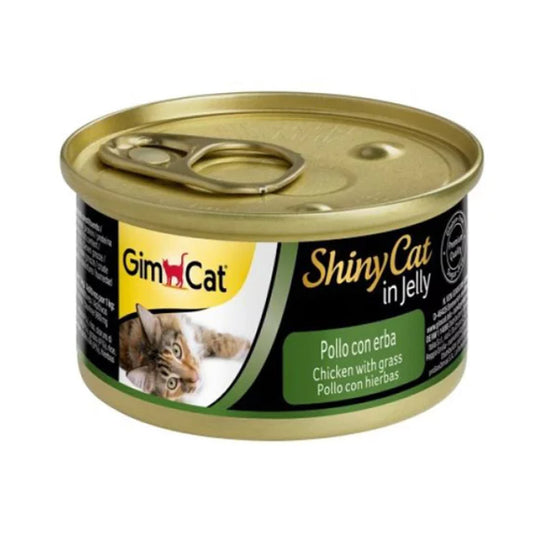 GimCat Shinycat Tavuklu ve Çimenli Kedi Konservesi 70gr