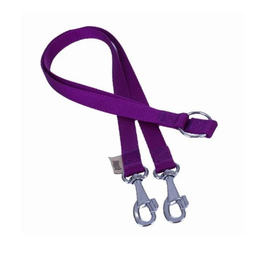 Doggie Dokuma Çift Mor Köpek Gezdirme Aparatı Medium 2x60-60 cm