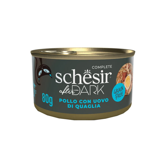 Schesir After Dark Wholefood Sos İçinde Tavuklu ve Bildircin Yumurtalı Kedi Konservesi 80gr