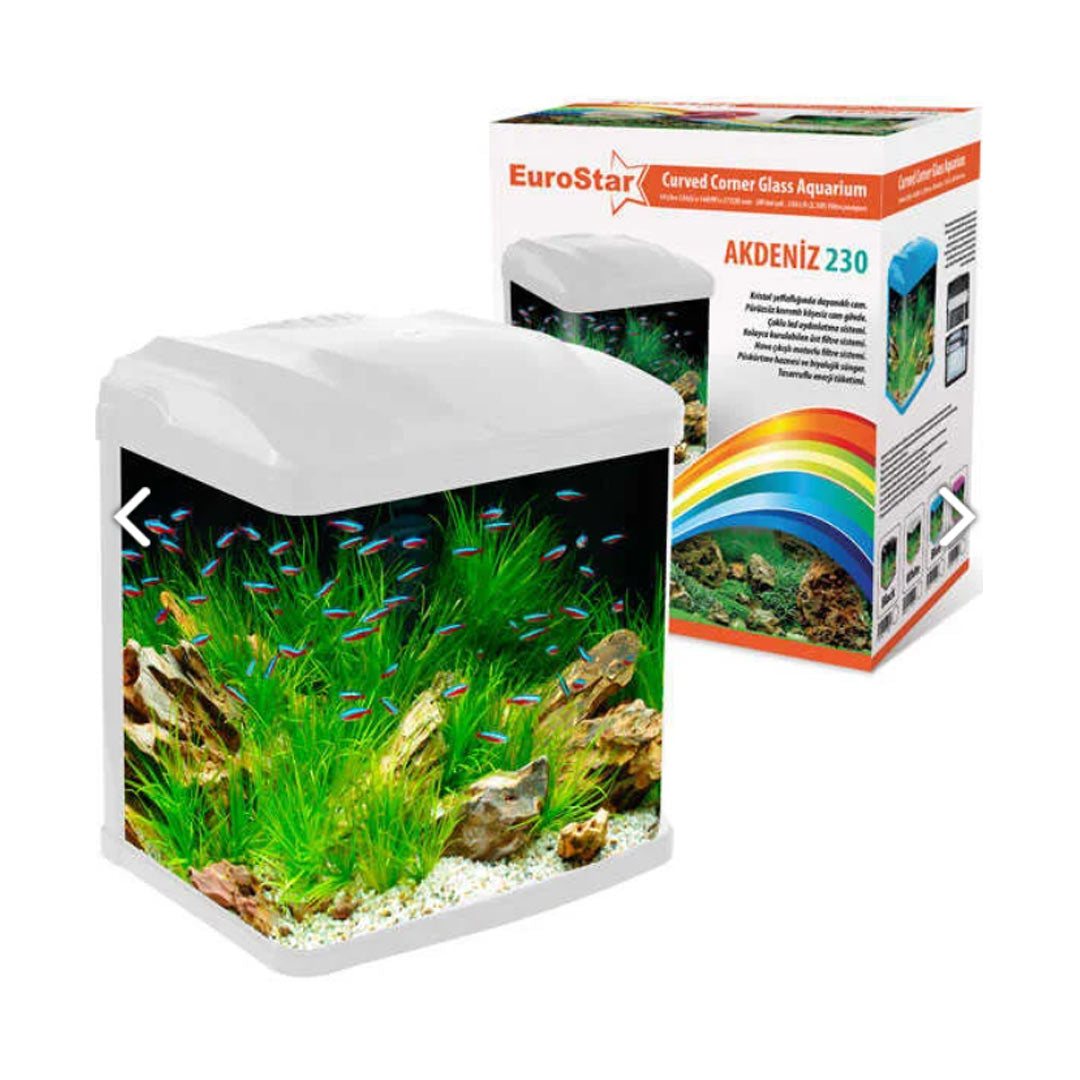 EuroStar Akdeniz 230 Beyaz Akvaryum 2w Led 23x16x27,5 Cm