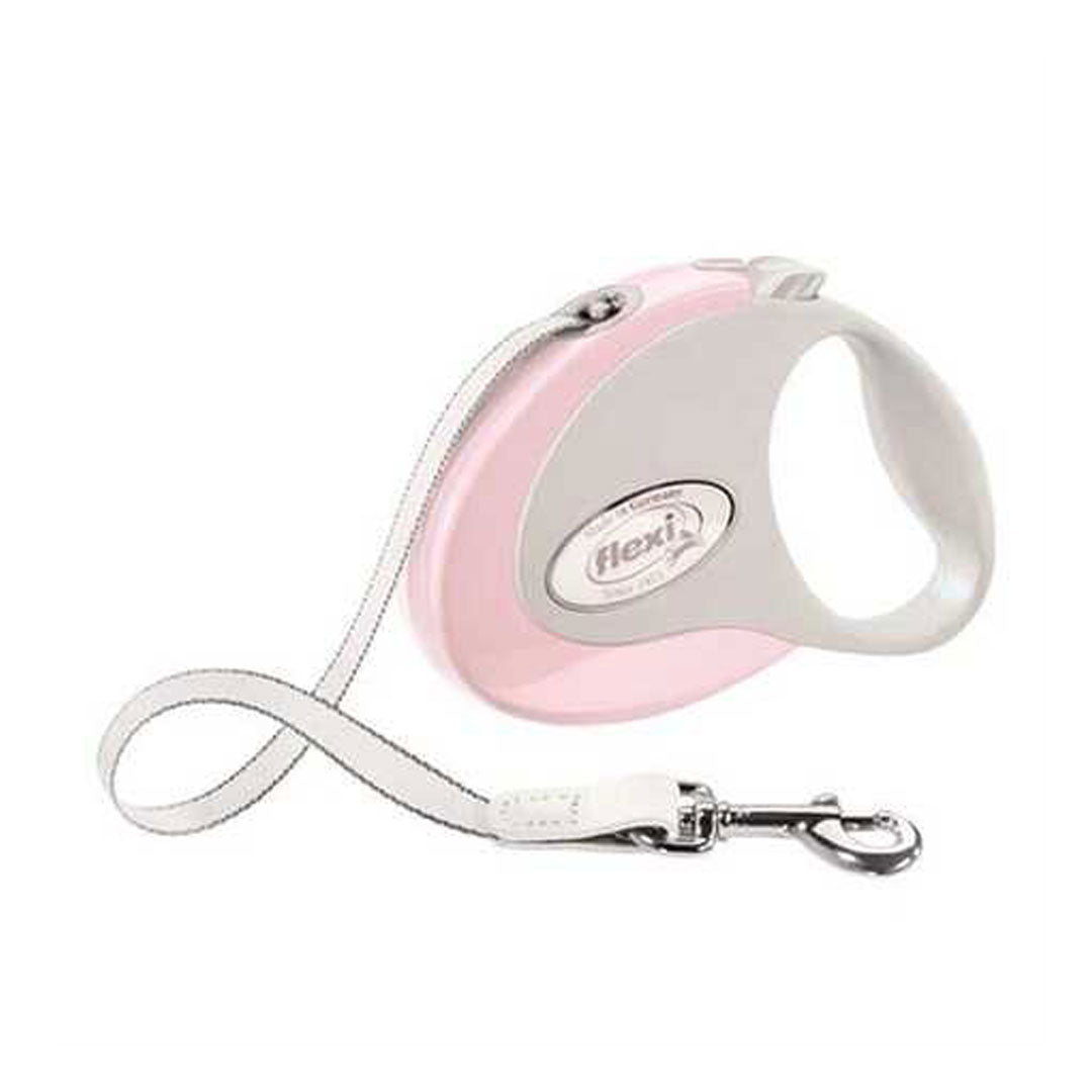 Flexi Style Automatic Small Pink Ribbon Walking Lead 3 Meter