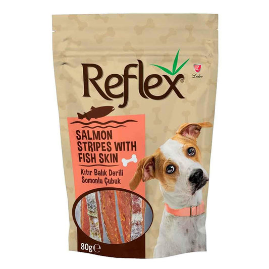 Reflex Balık Deri Sargılı Somonlu Köpek Ödül Çubuğu 80gr