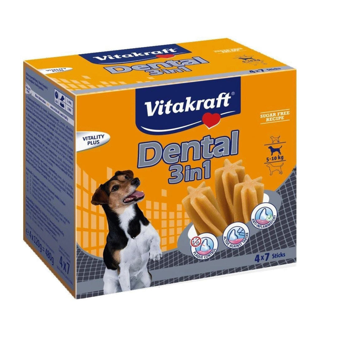 Vitakraft 3 in 1 Naneli Köpek Diş Bakım Small 4x120 Gr