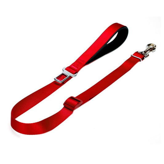 Doggie Weaving Handmade with Safety Belt Red Dog Walking Leash 2.5x80-120cm