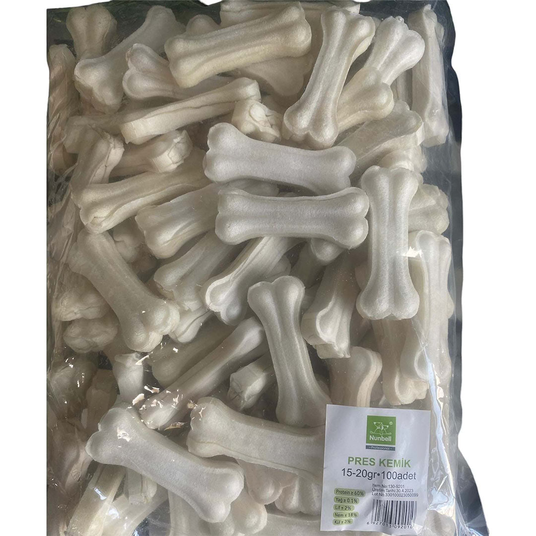 Nunbell Pressed Bone Dog Treat 7.5cm 15-20gr Pack of 100