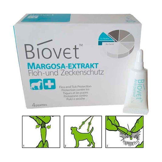 Biovet Herbal Medium Breed Dog Flea Tick Drops Pack of 4