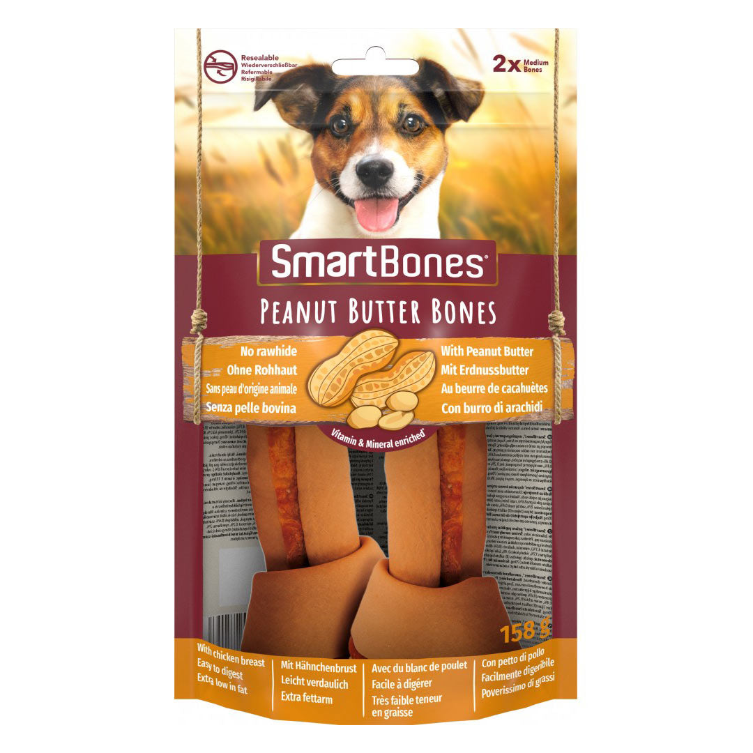 Smart Bones Peanut Butter Knot Bones for Medium Breed Dogs 158g (2-Pack)