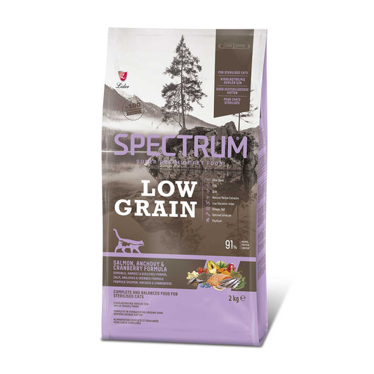 Spectrum Sterilized Low Grain Cat Food with Salmon, Anchovy and Cranberry 2kg