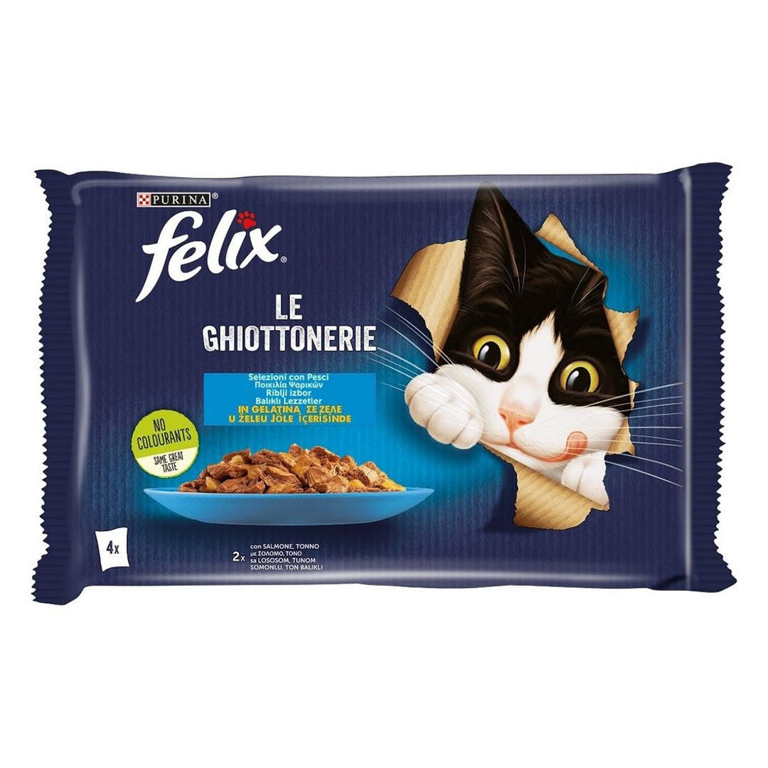 Felix Multipack Somonlu ve Ton Balıklı Yetişkin Kedi Yaş Mamasi 4x85gr