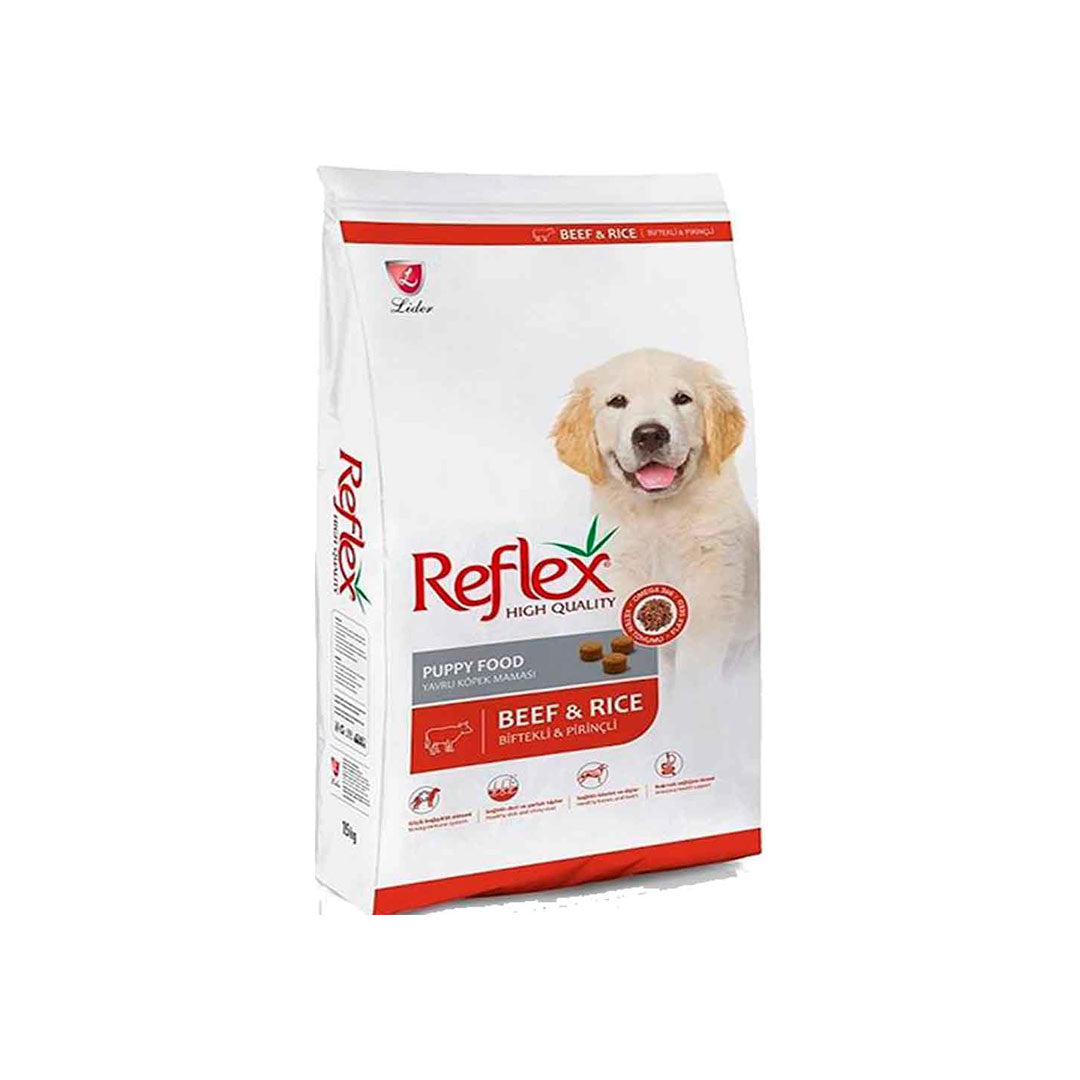 Reflex Puppy Biftekli ve Pirinçli Büyük Irk Yavru Kuru Köpek Maması 15kg