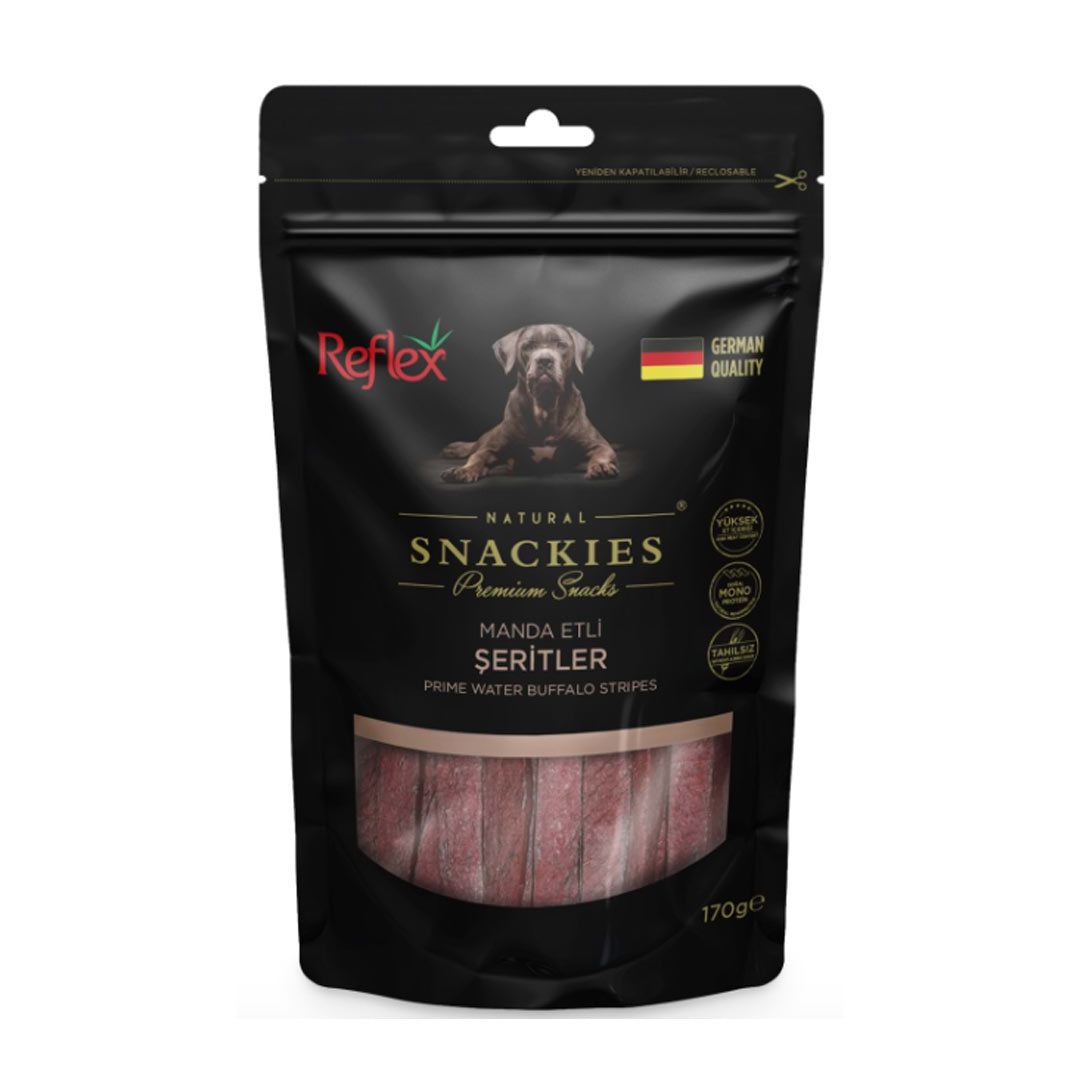 Reflex Snackies Grain-Free Buffalo Meat Strip Dog Treats 170gr