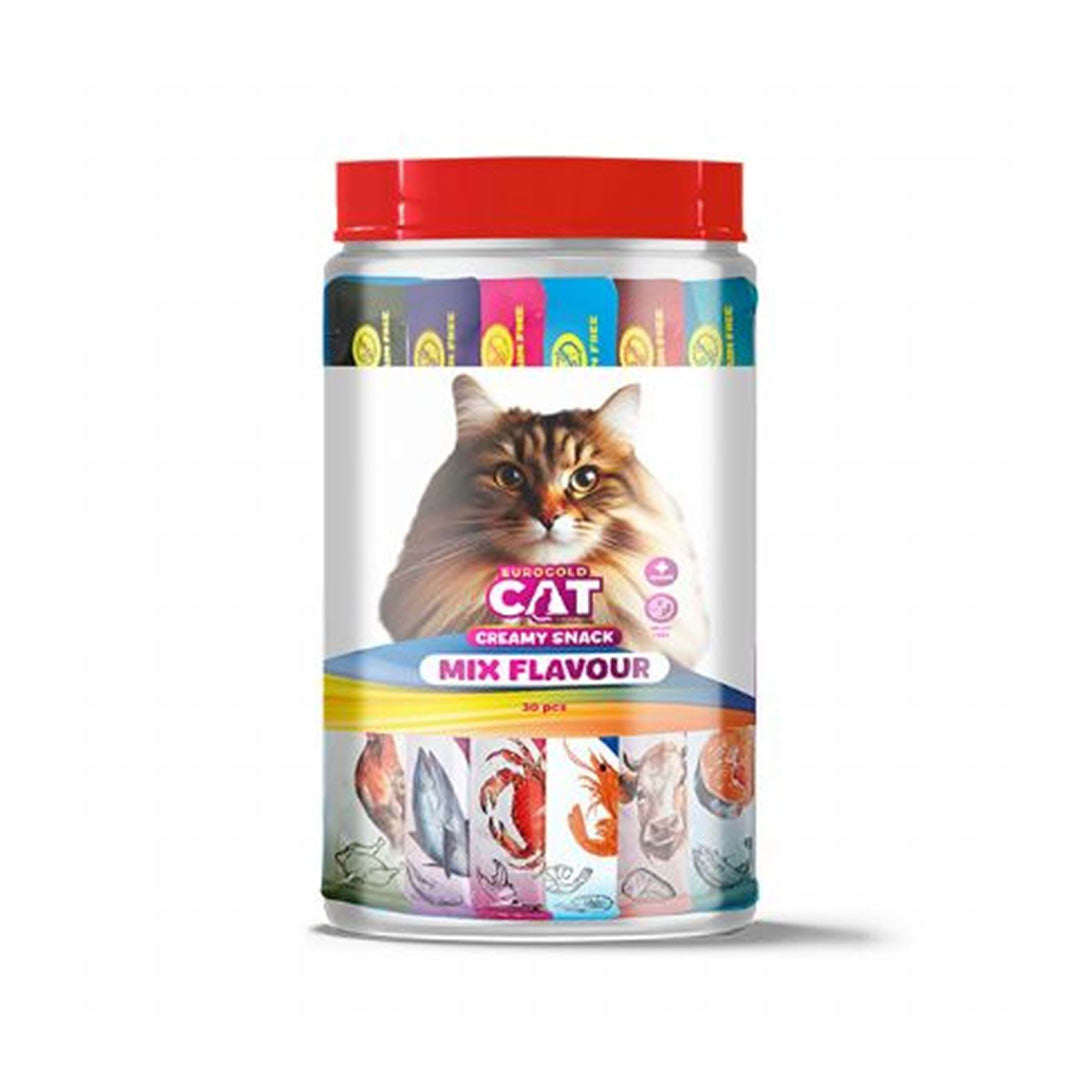 EuroGold Karışık 6 Çeşit Lezzetli Sıvı Kedi Ödülü 30x15gr