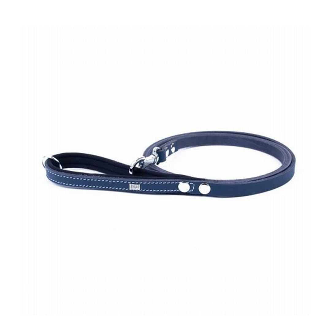 Doggie Comfort Classic Leather Royal Blue Dog Walking Collar 1.5x160 Cm