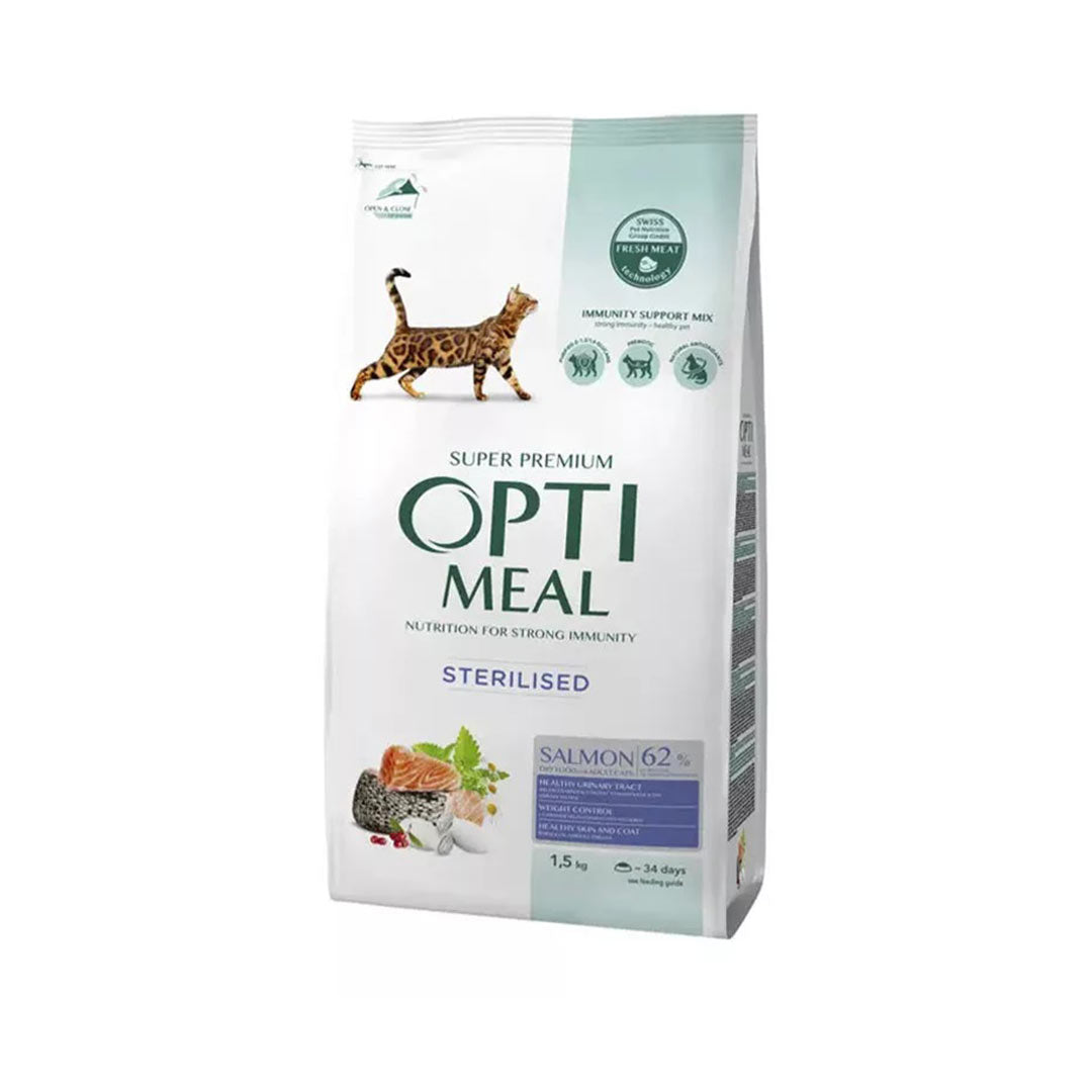 Optimeal Kısırlaştırılmış Somonlu Kedi Maması 1,5 Kg