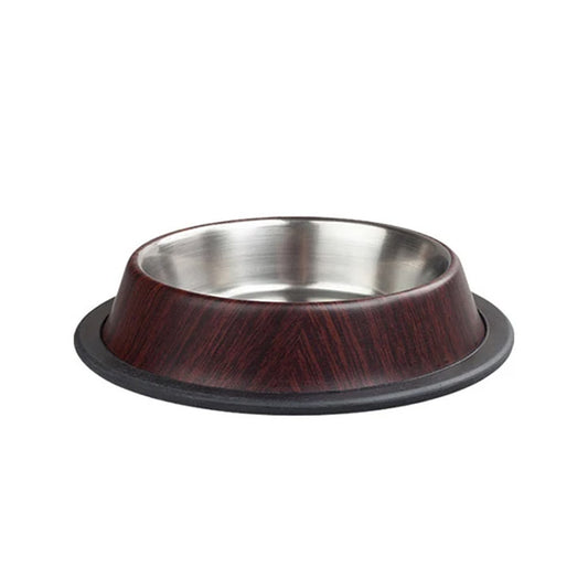 Ankur Bamboo Pattern Steel Dog Food and Water Bowl 64oz