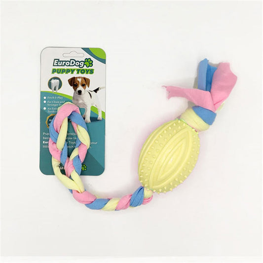 EuroDog Puppy Toys Diş İpli Kauçuk Rugby Topu Yavru Köpek Oyuncağı 35 cm