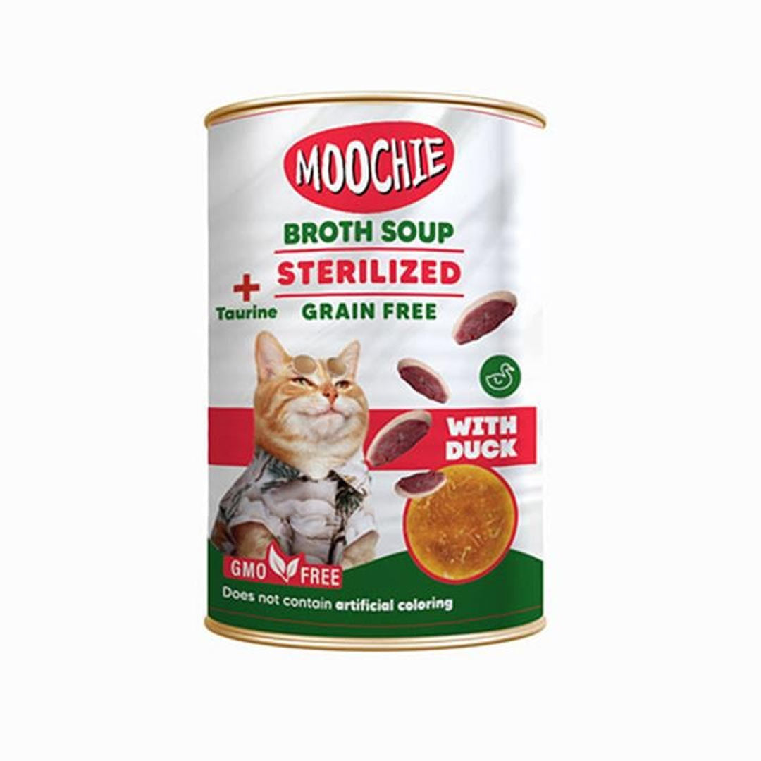 Moochie Et Suyu İçerisinde Ördekli Tahılsız Kısırlaştırılmış Kedi Çorbası 135ml