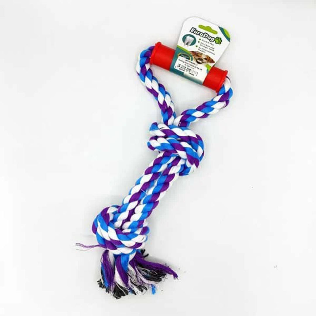 EuroDog Double Knotted Teething Rope Red and Blue Dog Toy 40 Cm