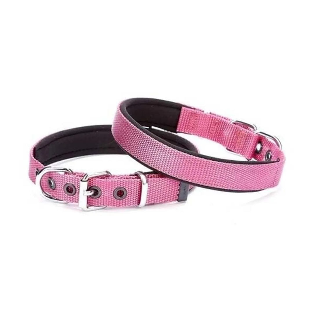 Doggie Konforlu Dokumadan El Yapımı Pembe Köpek Boyun Tasması 1,5x25-30cm