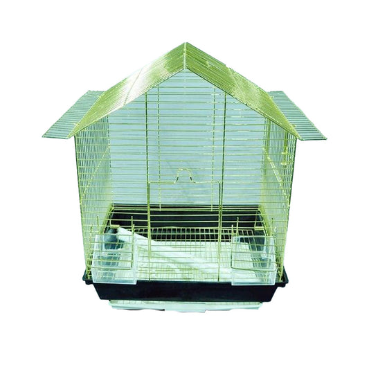 Euro Gold Kuş Telli Üçgen Çatılı Kuş Kafesi 34.5x28x45.5 Cm