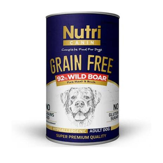 کنسرو سگ بالغ گراز وحشی بدون غلات و بدون قند Nutri Canin ضد حساسیت 400 گرم