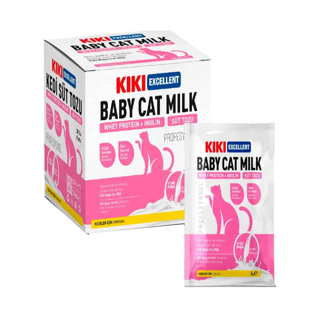 KIKI Excellent Cat Milk Powder Sachet (Whey Protein + Inulin) for Kittens 5 Gr, 10 Pack