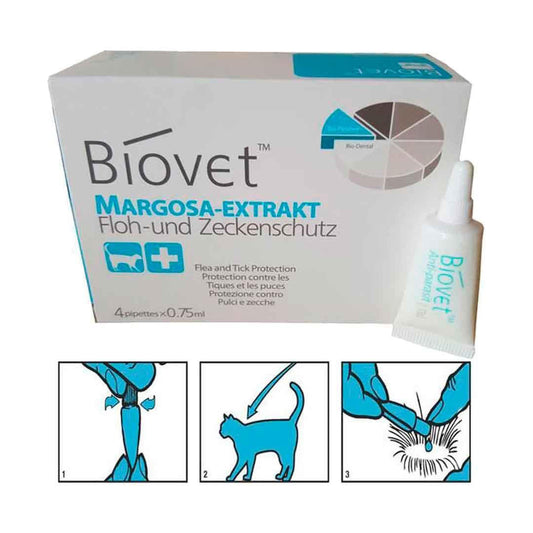 Biovet Herbal Flea and Tick Drops for Cats Pack of 4