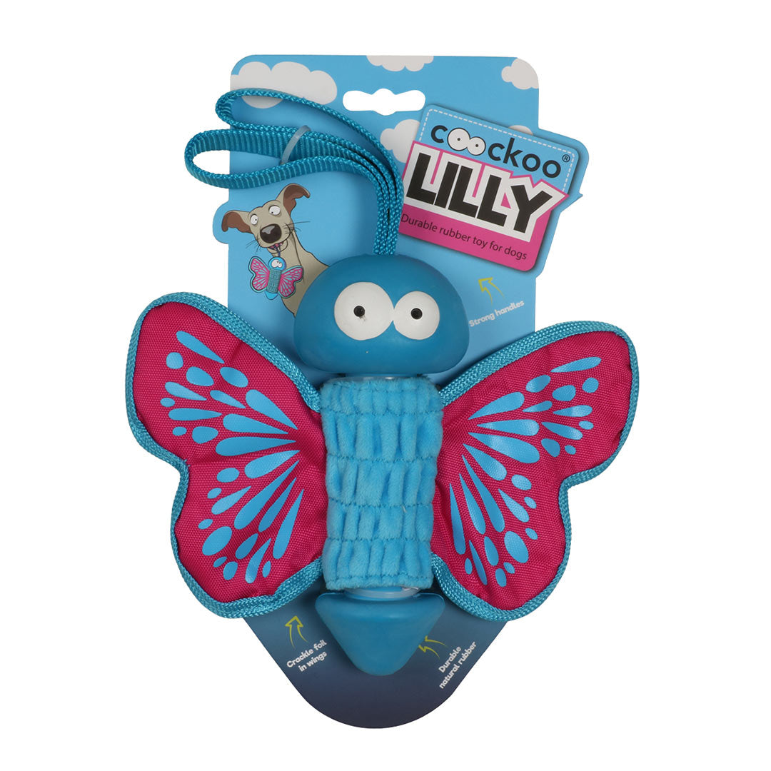 Coockoo Lilly Rubber Butterfly Shaped Pink Dog Toy 27x20x7,5 cm