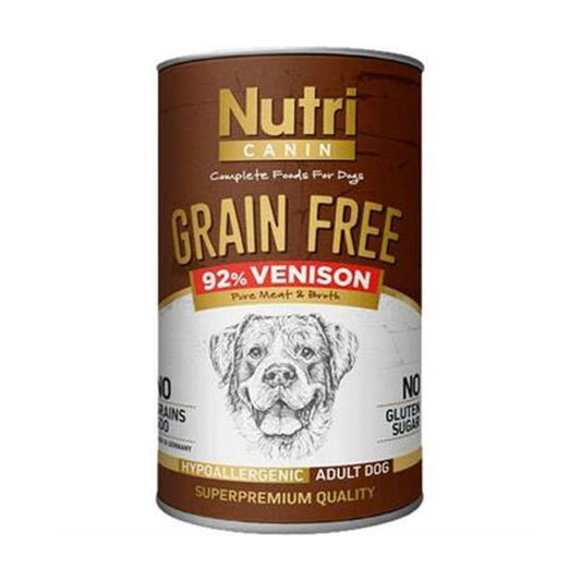  Nutri Canin کنسرو سگ بدون دانه با گوشت گوزن و سیب زمینی 400 گرم