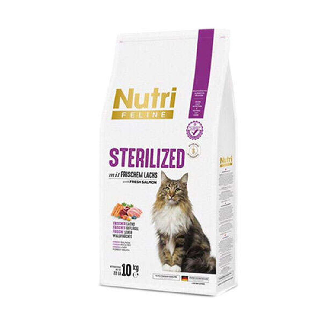 Nutri Feline Somonlu Tahılsız Kısırlaştırılmış Kedi Maması 10 kg