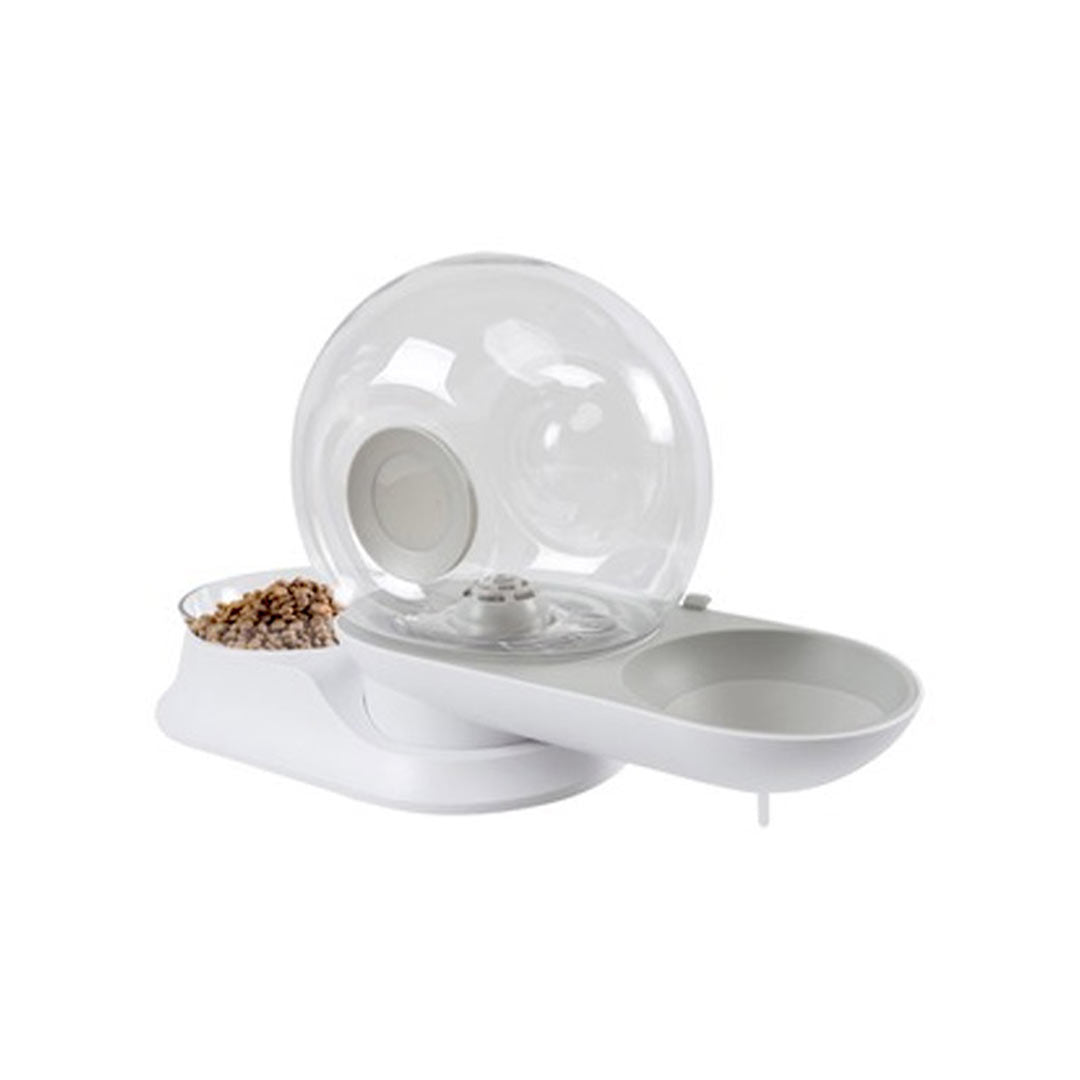 M-Pets Snail Shaped White Water and Food Bowl With Dispenser 2800ml