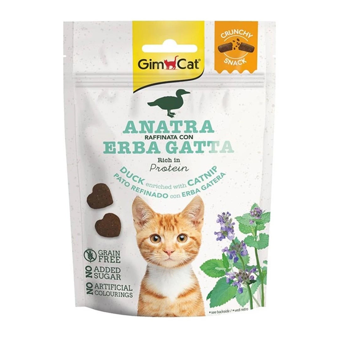 Gimcat Snacks Crunchy Tahılsız Ördek ve Catnipli Kedi Ödülü 50gr